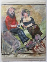 Портрет Димы Моевского с подругой (к., м., 54х50, 1987)